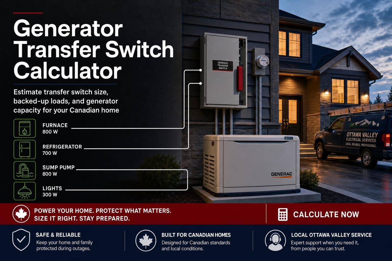 Generator Transfer Switch Calculator